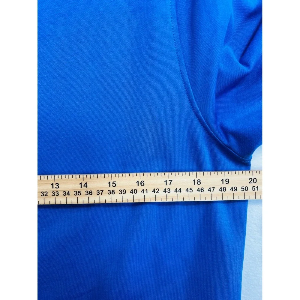 Quacker Factory Royal Blue Rhinestone Zip Up Jacket Mock Neck Sweatshirt XS